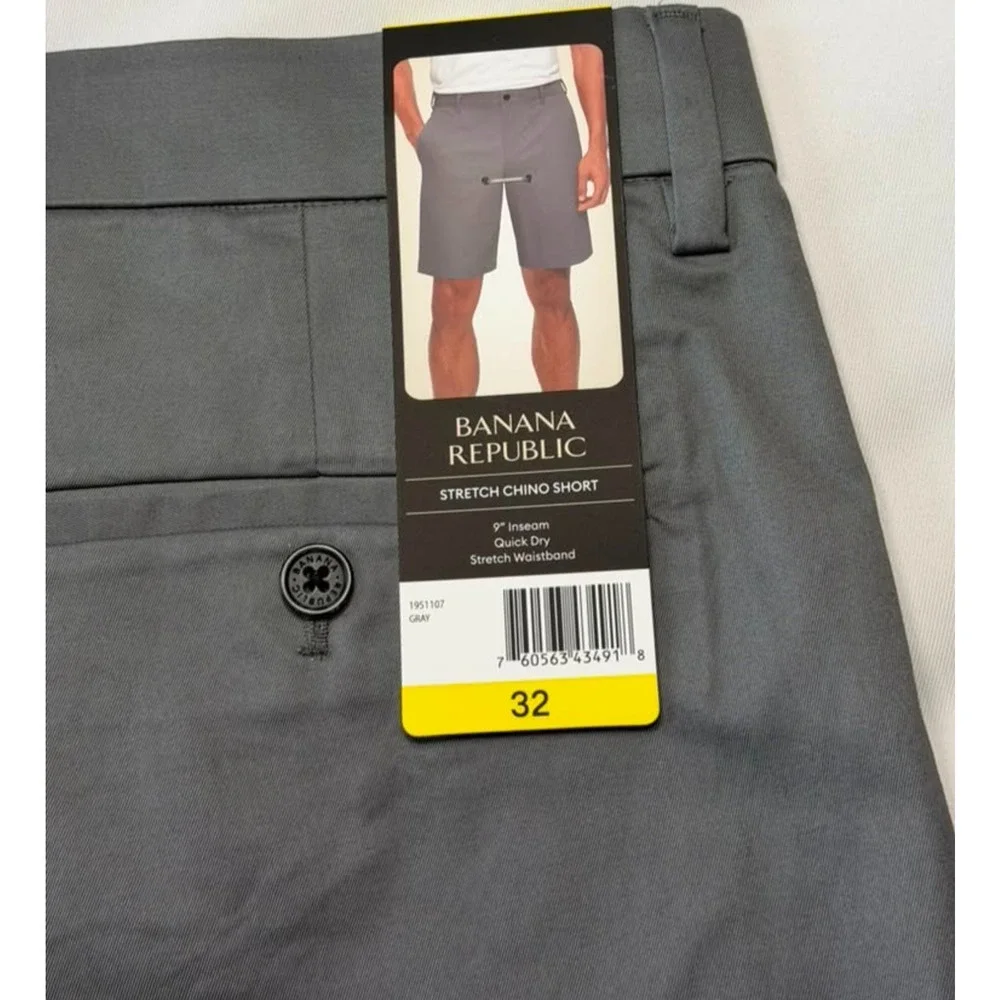 New Banana Republic Men’s Stretch Chino Shorts - Gray - Size 32 - 9